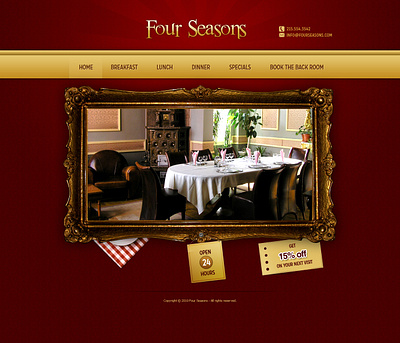 Four Seasons Restaurant Website Design graphic design ui