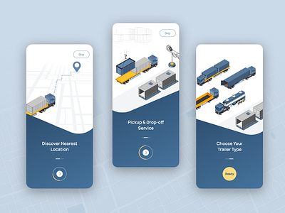 Onboard Trucking Screen UI Design boxtruck business delivery illustration interface layout light theme location map mockup pickup platforms shipping truck truckdashboard trucking uiux user interface vehicle web design