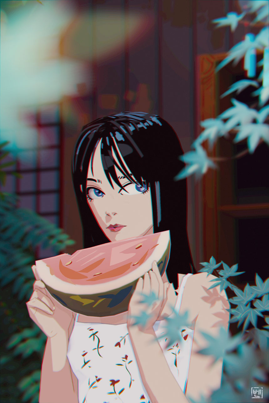 Water Melon - Study 3d anime blender character design digital art illustration photo study portrait