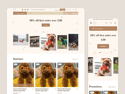 BewDogs | E-commerce for dog supplies animation design digitalagency illustration research ui ux