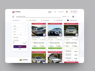Vehicle Auction Website UI auction web ui figma web ui landing page responsive web design ui ux vehicel auction web ui web design web ui design