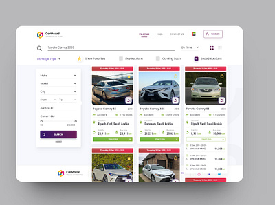 Vehicle Auction Website UI design ui ui ux ux web design web ui