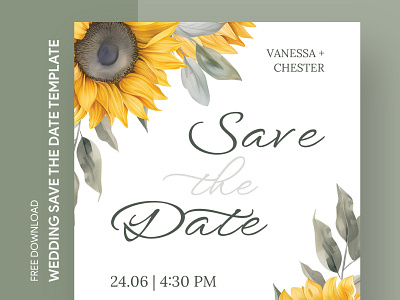 Sunflower Wedding Save the Date Free Google Docs Template card date doc docs flowers free google docs templates free template free template google docs google google docs marriage ms print printing save sunflower template templates wedding word