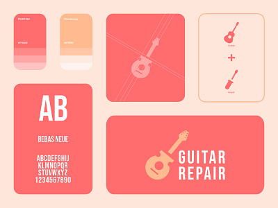 Guitar Repair Concept Logo brand branding design graphic design illustration logo motion graphics ui ux vector