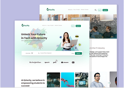 Qriocity: An Educational Website 2023 aboutus design ediucational explore figma graphic homepage latest recent ui ux website