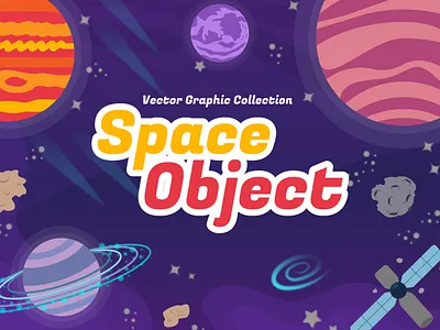 Space Object Collection asteroid astronomy graphic design illustration planet rocket space