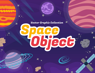 Space Object Collection asteroid astronomy graphic design illustration planet rocket space