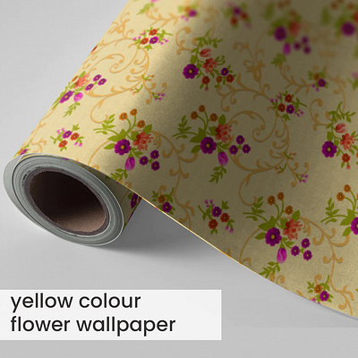 Yellow colour flower wallpaper wooden wallpaper for wall