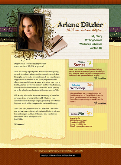 Arlene Ditzler Personal Website graphic design ui