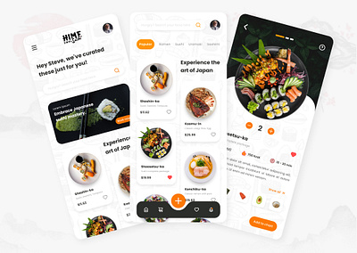 Hime Sushi - Food Delivery app branding design graphic design illustration ui ux
