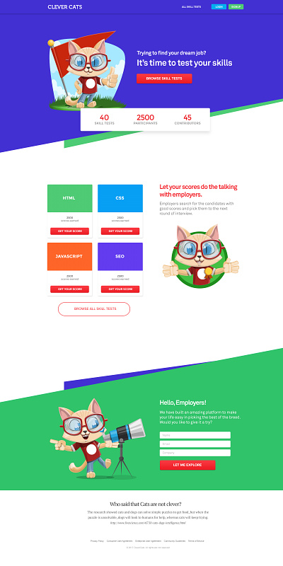 CleverCats Webapp branding graphic design ui