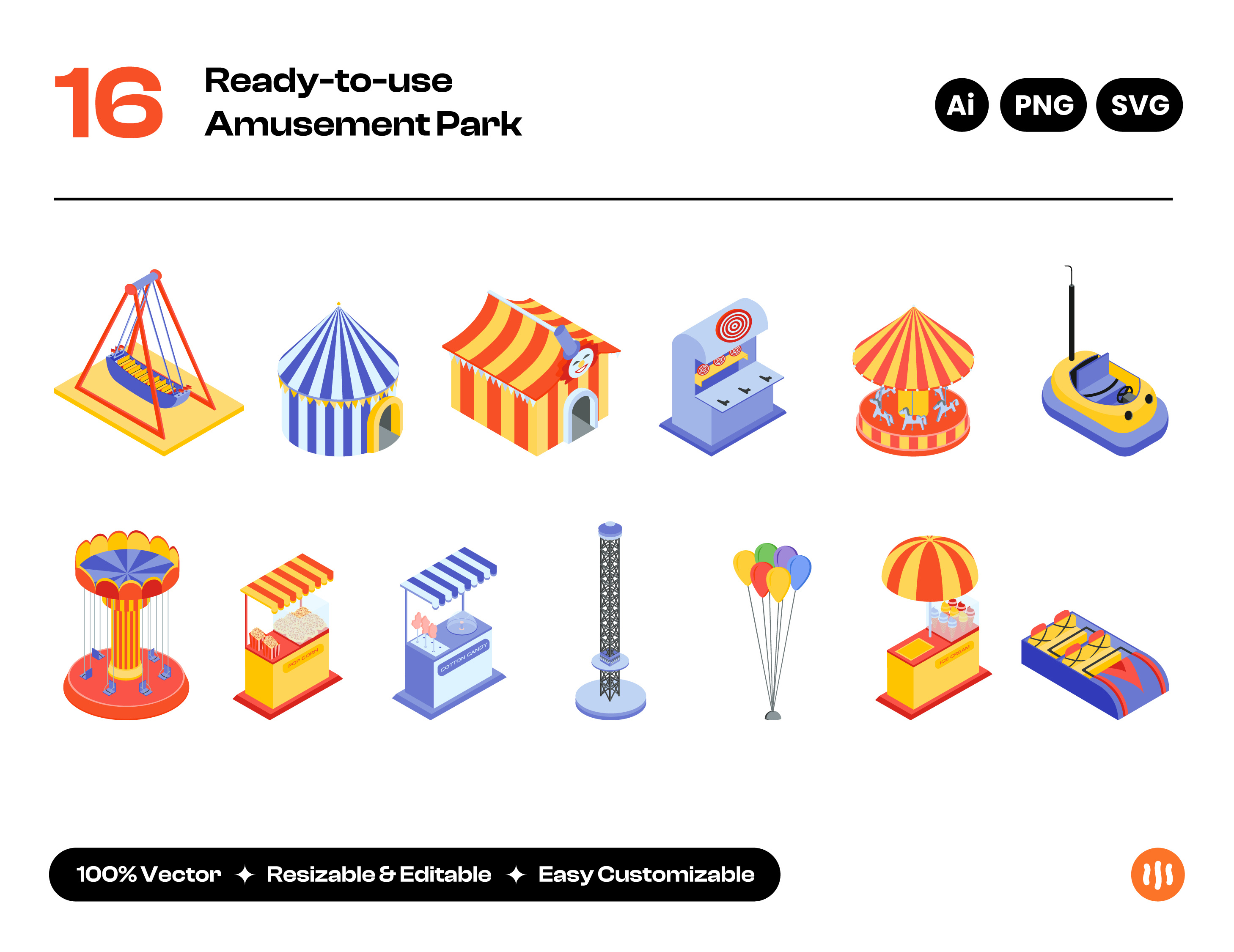 Amusement Park Isometric by Git Aset Studio on Dribbble