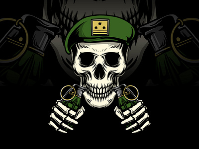 Army skull artwork design graphic design illustration logo vector