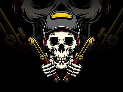 Welder skull artwork design graphic design illustration logo vector