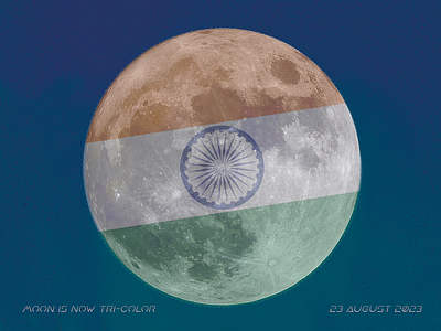 Moon is now Tri-color 2023 isro moon tri color wheel