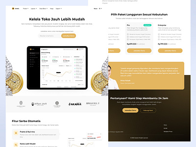 Jewels Sales Dashboard - Landing Page clean dashboard design gold landing page ui uiux ux web page web site webpage website