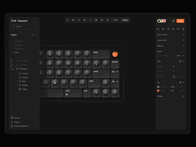 Collaborative Interface Design Tool 3d degintool design figma framer interface keyboard panel product product design tool ui
