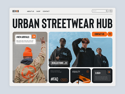 E-commerce Streetwear Hub branding concept design e c e commerce fashion landing landing page mainpage shop streetwear ui ui design uiux web design