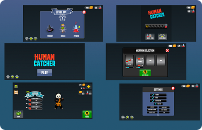 HUMAN CATCHER MOBILE GAME UI DESIGN game ui mobile game ui ui design