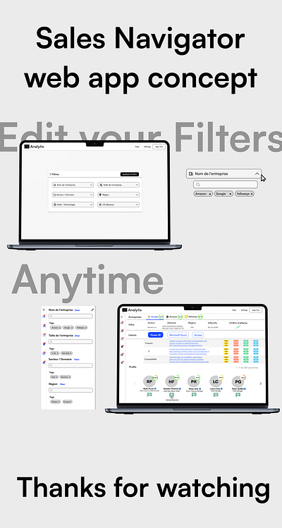 Sales Navigator web app concept b2b sales navigator ui web design webapp wireframes