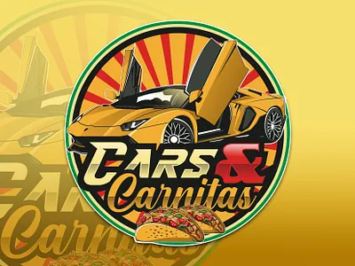 Retro Sport Powerful Lamborghini Car Vector Logo white