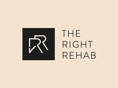 The Right Rehab Logo Design branding check mark checkmark letter r letter r logo lettermark r logo design rehab logo rr rr logo