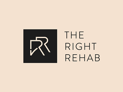 The Right Rehab Logo Design branding check mark checkmark letter r letter r logo lettermark r logo design rehab logo rr rr logo