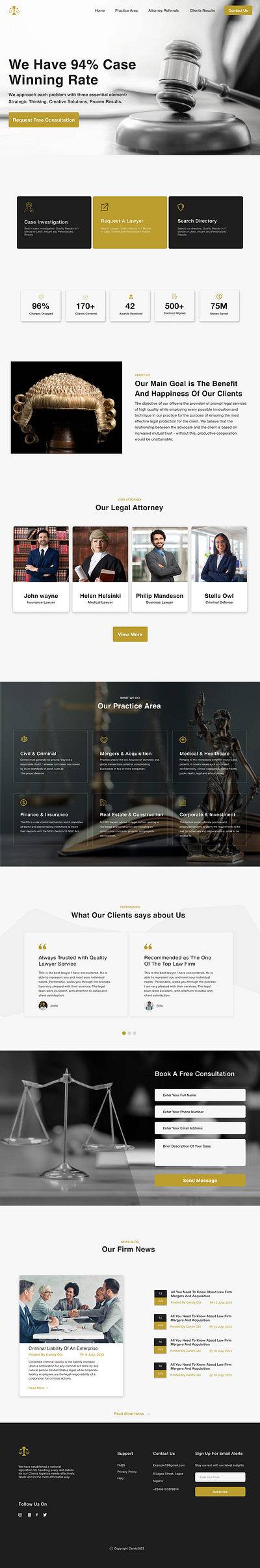 Law Landing Page app design typography ui ux