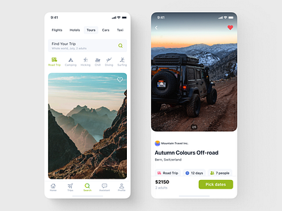 S7 Compass – Search Page car cards design ecommerce filters flat ios marketplace minimal mobile page product design search tabs tours travel ui ux