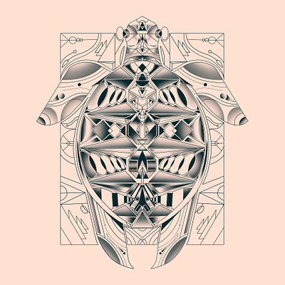 Metamorphic Turtle design digital art geometric illustration illustra illustration