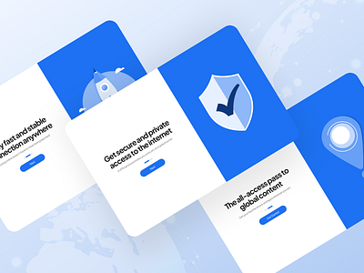 Blue Ocean VPN Dashboard - Onboarding screens app design blue ocean internet vpn mobile app design premium banner setting user account ui ui design ui ux user experience user interface ux ux design vpn app vpn app design vpn mobile app vpn website web app