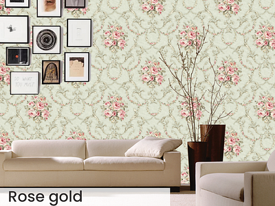 Rose gold flower wallpaper wooden wallpaper for wall