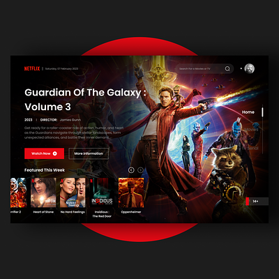 I've revamped the look of the Netflix streaming website apps black branding design netflix page red streaming ui ux website