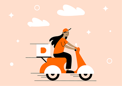 Сourier character courier flat illustration illustration vector