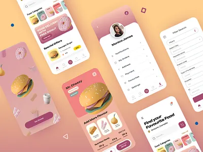 Food App Design 3d app categories clean cook delivery delivery app design food food icon graphics icons illustration interface menu minimal product design recipes ui ux