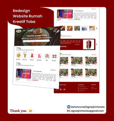 Redesign Website Rumah Kreatif Toba dribbble graphic design newbie redesign ui uitrend uiux userinterface website