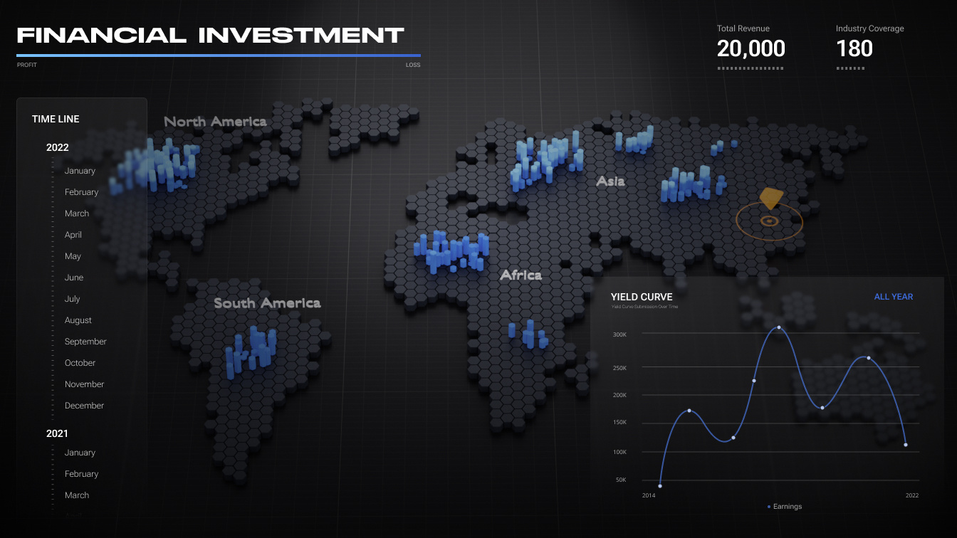 Big data presentation 3d blender design illustration ui