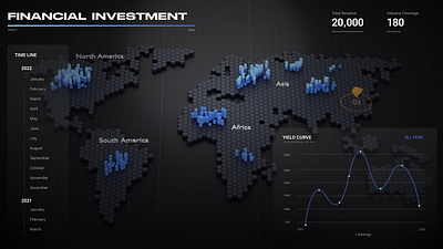 Big data presentation 3d blender design illustration ui