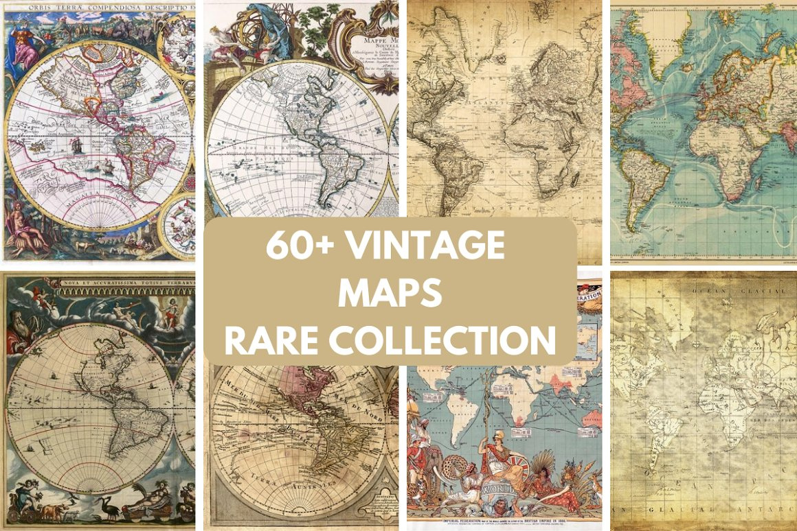 60+ Rare Vintage Map Posters Bundle by Fashion logo Stylish on Dribbble