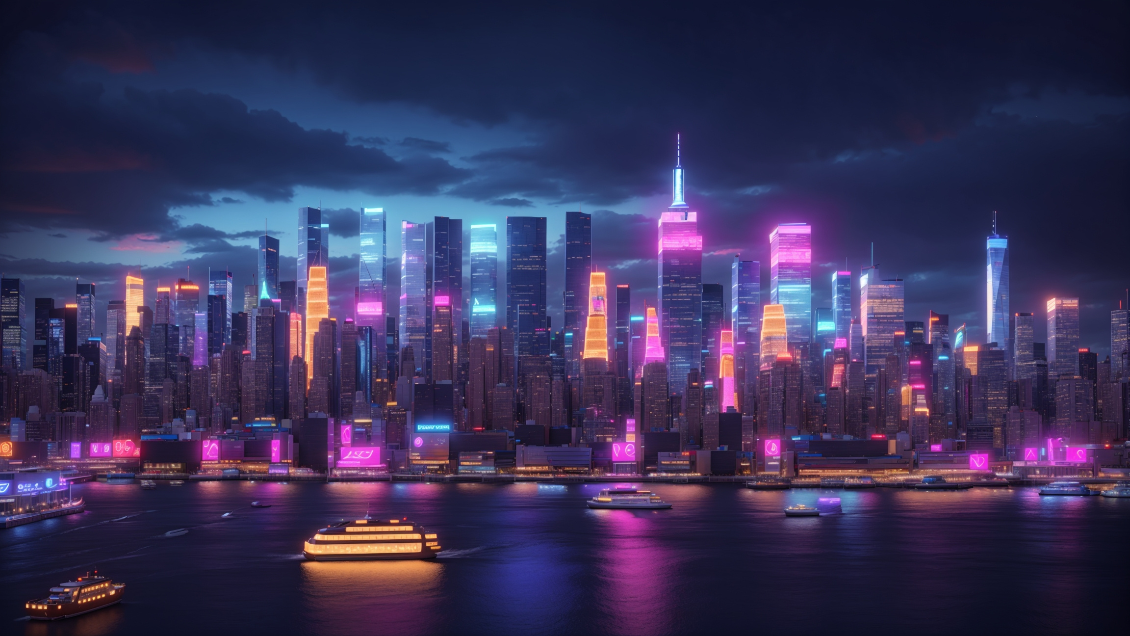Illuminated Metropolis: Neon Dreams of New York City by