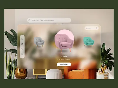 Furniture selling website 3d animation appdesign blur effect branding creative design glassmorphism graphic design illustration landing page minimal design novuslogics trending design uidesing uiux useriinterface webdesign website design