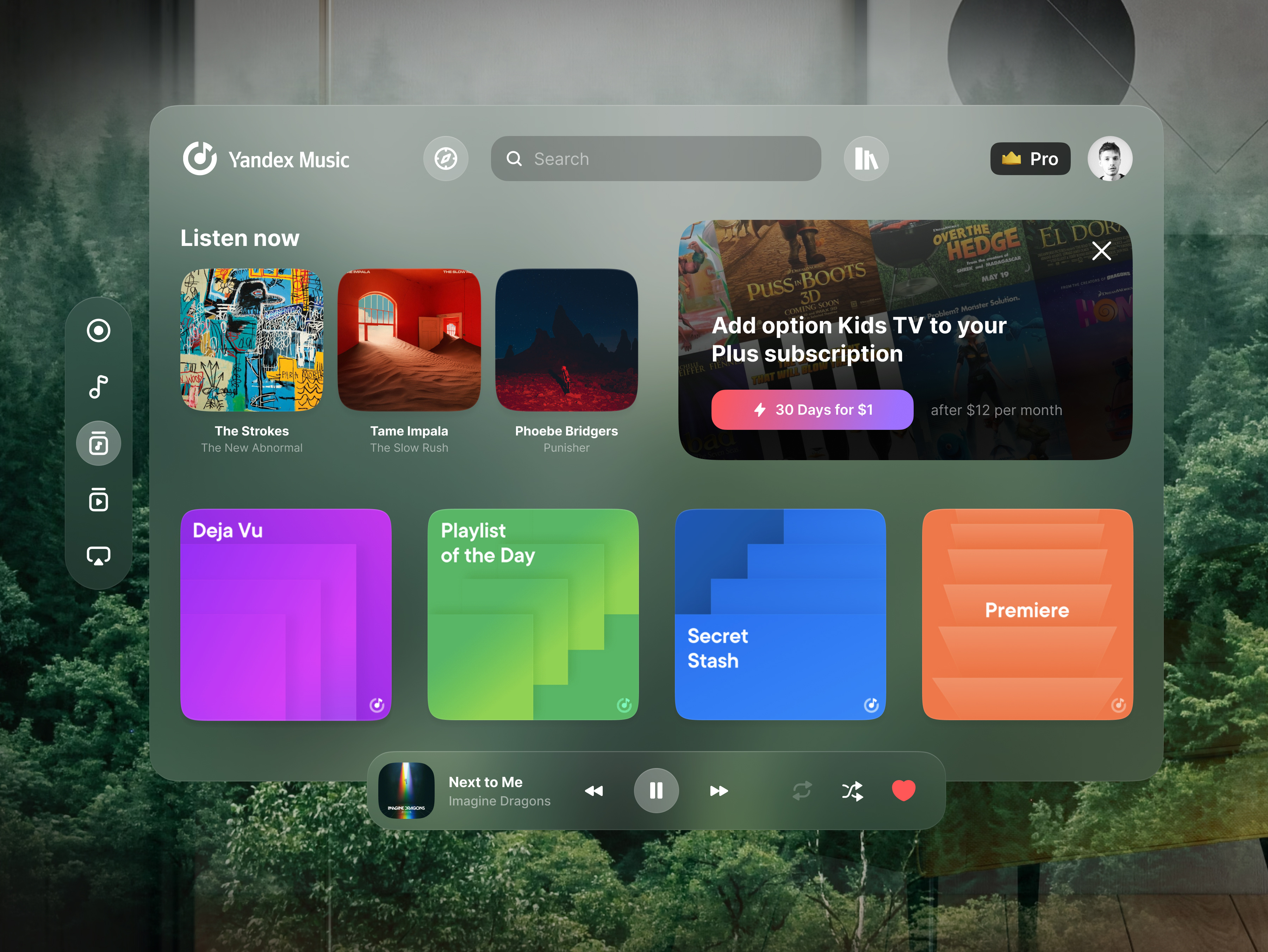 Apple Vision Pro Music apple apple design apple music music music player ui playlist spotify track list vision vision os vision pro vision pro ui yandex
