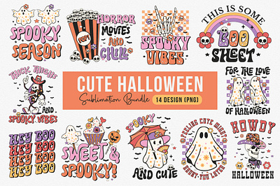 Cute Halloween PNG Sublimation Bundle birthday
