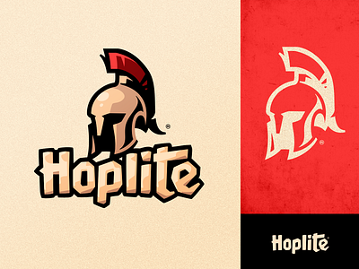 Greek Hoplite badge branding custom design gold graphic design greek helmet icon identity illustration logo logotype mascot minecraft simple spartan sports type war
