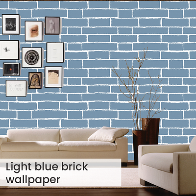 Light blue brick wallpaper wooden wallpaper for wall