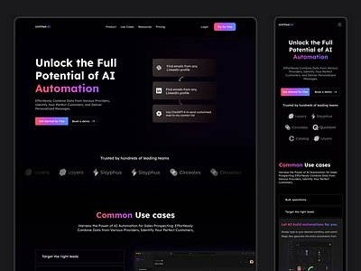 AI Automation Landing Page ai design ui ux ui design uidesign