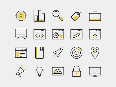 SEO Icon Set business design flat icon icon set seo vector web icon