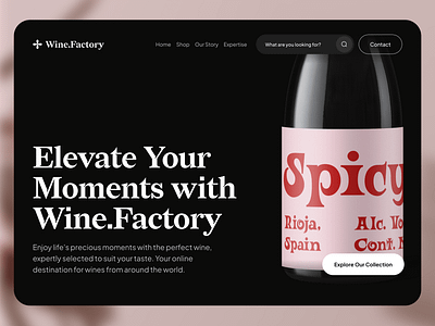 Website Design for an Online Wine Store 3d branding e commerce graphic design landing landing page logo ui ux web website wine wineshop winestore