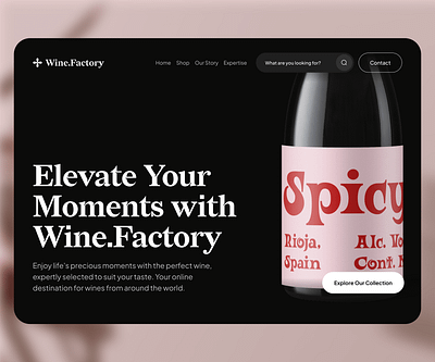 Website Design for an Online Wine Store 3d branding e commerce graphic design landing landing page logo ui ux web website wine wineshop winestore