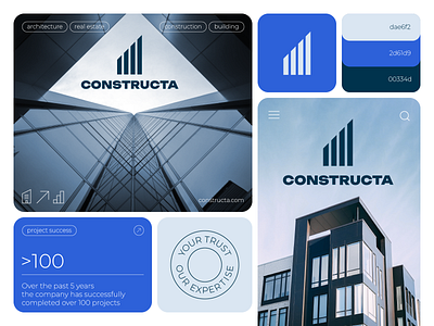 Visual Identity for Real Estate Company brand brand design branding building business color palette company construction graphic design house logo logo book logotype property real estate real estate company skyscraper startup visual identity